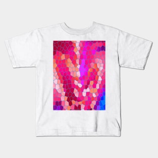 Pink Purple Blue and Magenta Abstract Art Mosaic Pattern Kids T-Shirt